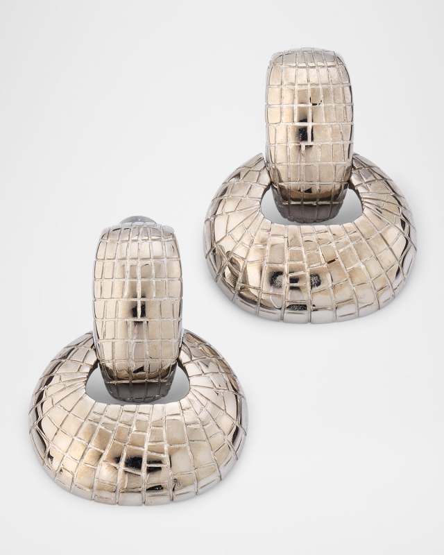 Mosaic Textured Pendant Earrings